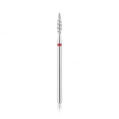 Diamond bur ''flame'' tornado red L-12mm - 2.3mm