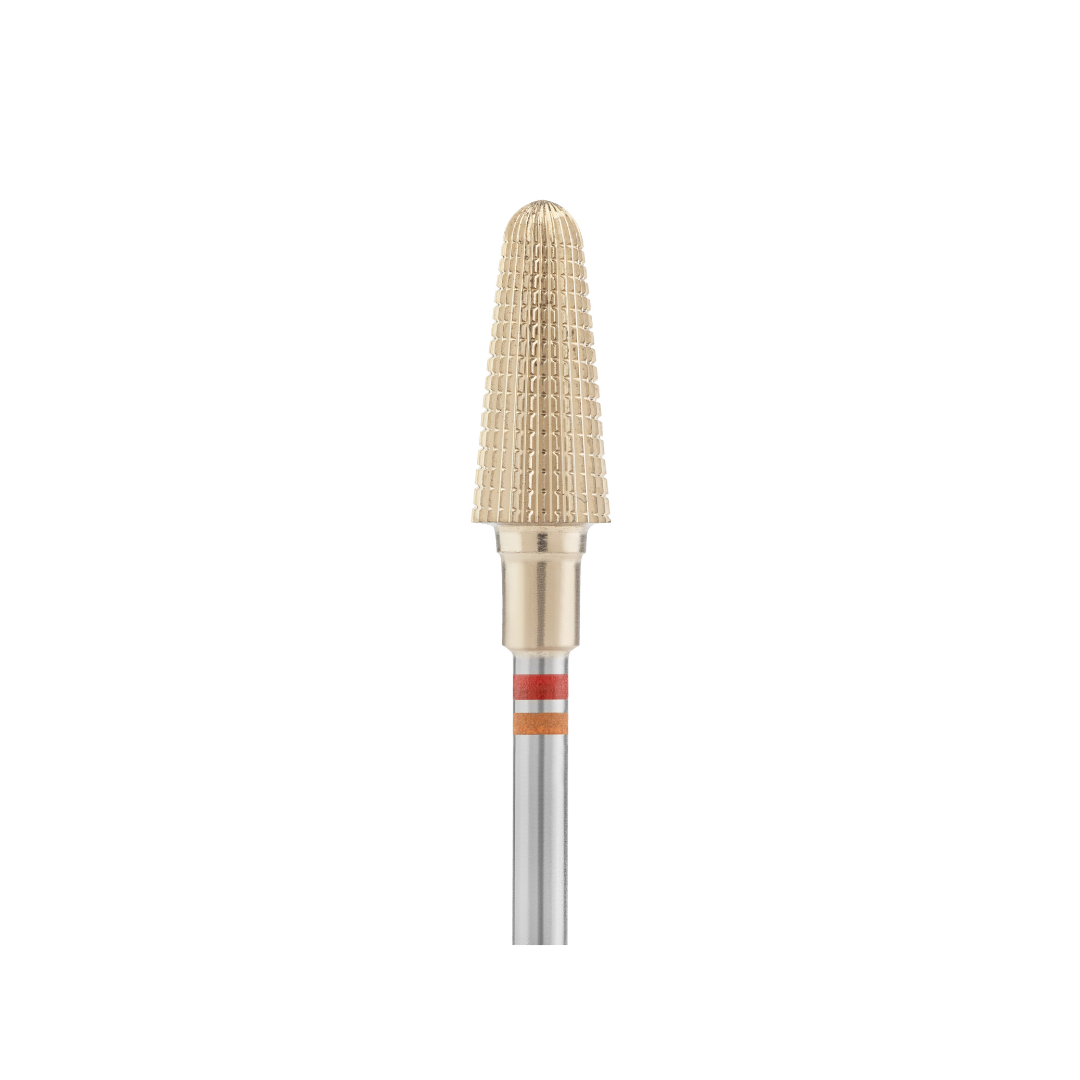 Tungsten carbide bur (zirconium) ''rounded cone'' reversable red L-14mm - 6mm